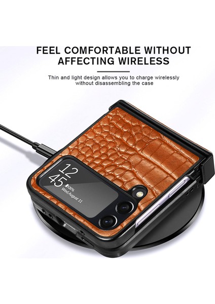 For Samsung Galaxy Z Flip4 Timsah Deseni Menteşe Cep Telefonu Kılıfları (Yurt Dışından) indirimleri