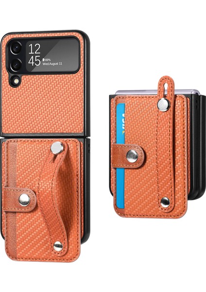 For Samsung Galaxy Z Flip3 Cüzdan Bileklik Cep Telefonu Kılıfları (Yurt Dışından)