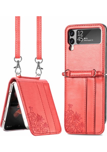 For Samsung Galaxy Z Flip3 Çapraz Beden Lane Cep Telefonu Kılıfları (Yurt Dışından)