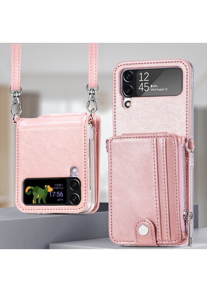 For Samsung Galaxy Z Flip3 Uzun Şerit Sökmek Fermuar Cep Telefonu Kılıfları (Yurt Dışından)