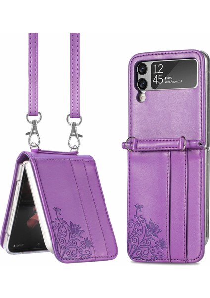 For Samsung Galaxy Z Flip3 Çapraz Beden Lane Cep Telefonu Kılıfları (Yurt Dışından)