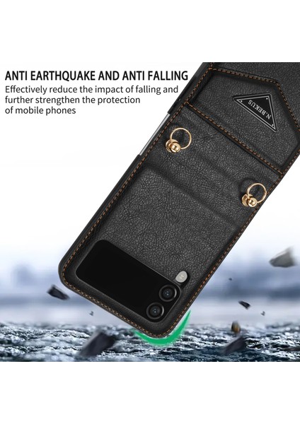 For Samsung Galaxy Z Flip4 Eğik Aralık Cüzdan Cep Telefonu Kılıfları (Yurt Dışından) modelleri
