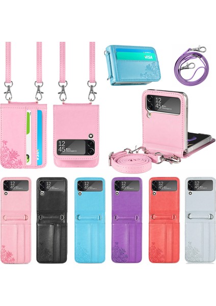 For Samsung Galaxy Z Flip4 Çapraz Beden Lane Cep Telefonu Kılıfları (Yurt Dışından) modelleri