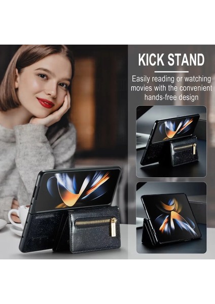 For Samsung Galaxy Z Fold4 Manyetik Emme Sıkışmak Işıltılı Toz Cep Telefonu Kılıfları (Yurt Dışından) indirimleri