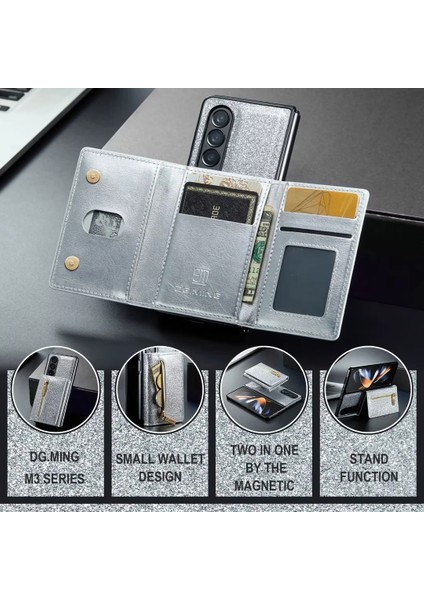 For Samsung Galaxy Z Fold4 Manyetik Emme Sıkışmak Işıltılı Toz Cep Telefonu Kılıfları (Yurt Dışından) modelleri