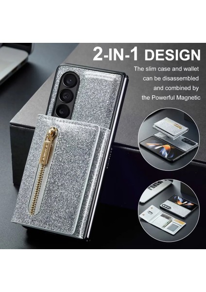 For Samsung Galaxy Z Fold4 Manyetik Emme Sıkışmak Işıltılı Toz Cep Telefonu Kılıfları (Yurt Dışından) fırsatları