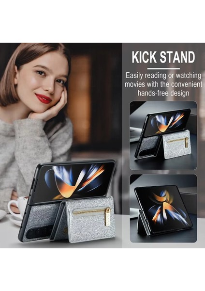 For Samsung Galaxy Z Fold4 Manyetik Emme Sıkışmak Işıltılı Toz Cep Telefonu Kılıfları (Yurt Dışından) indirimleri