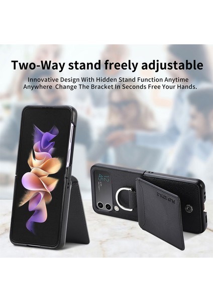 For Samsung Galaxy Z Flip3 Yüzük Lychee Deseni Cüzdan Cep Telefonu Kılıfları (Yurt Dışından) fiyatları