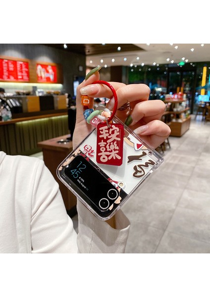 For Samsung Galaxy Z Flip4 Dıy Şanslı Kedi Menteşe Cep Telefonu Kılıfları Kılıfı (Yurt Dışından) fiyatları