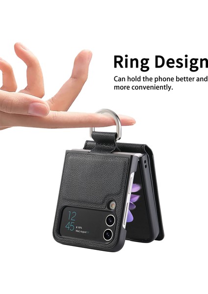 For Samsung Galaxy Z Flip3 Yüzük Lychee Deseni Cüzdan Cep Telefonu Kılıfları (Yurt Dışından) indirimleri