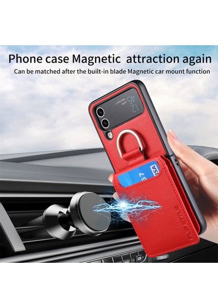 For Samsung Galaxy Z Flip3 Yüzük Lychee Deseni Cüzdan Cep Telefonu Kılıfları (Yurt Dışından) fırsatları