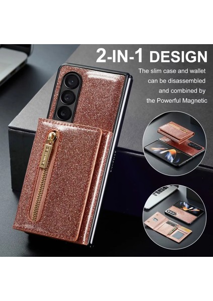 For Samsung Galaxy Z Fold4 Manyetik Emme Sıkışmak Işıltılı Toz Cep Telefonu Kılıfları (Yurt Dışından) fırsatları