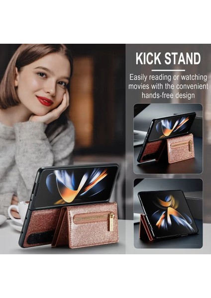 For Samsung Galaxy Z Fold4 Manyetik Emme Sıkışmak Işıltılı Toz Cep Telefonu Kılıfları (Yurt Dışından) indirimleri