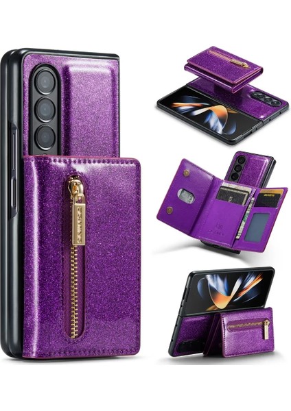 For Samsung Galaxy Z Fold3 Manyetik Emme Sıkışmak Işıltılı Toz Cep Telefonu Kılıfları (Yurt Dışından)