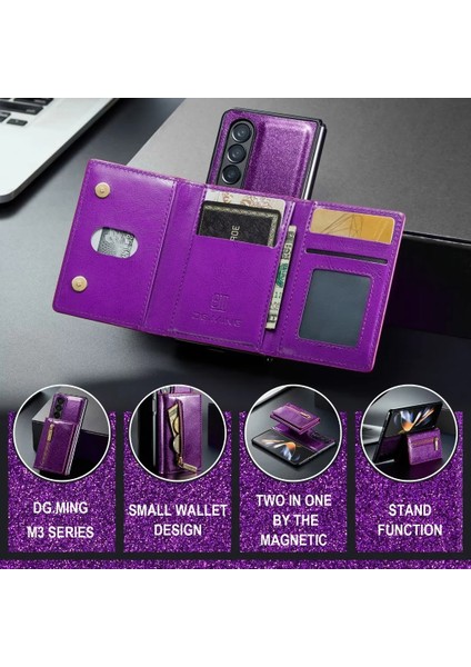 For Samsung Galaxy Z Fold3 Manyetik Emme Sıkışmak Işıltılı Toz Cep Telefonu Kılıfları (Yurt Dışından)