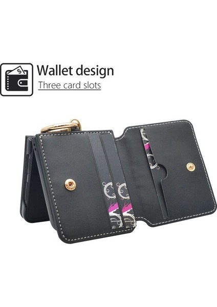 Samsung Galaxy Z Flip 3 Kart Cüzdan Parmak Yüzük Pu Deri Tam Koruma Cep Telefonu Kılıfı Kapağı (Yurt Dışından) fiyatları