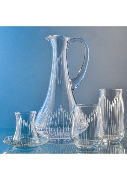 Kazaan 49 Parça 12 Kişilik Bardak Çeyiz Seti Dik Karaflı Vega Desenli fiyatları