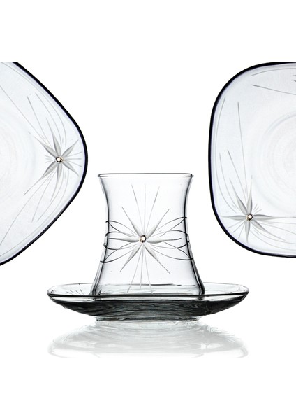 Kazaan 49 Parça 12 Kişilik Bardak Çeyiz Seti Dik Karaflı Mira Desenli fırsatları