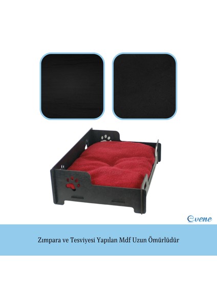 Büyük Kedi Yatağı Dekoratif Ahşap Dayanıklı Pati Model