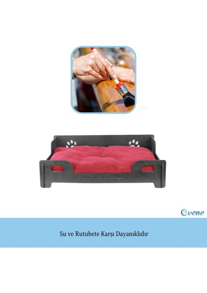 Büyük Kedi Yatağı Dekoratif Ahşap Dayanıklı Pati Model