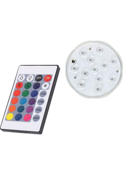 Rgb LED Işık Sualtı Parti Yüzme Havuzu Spa Banyo Işık Uzaktan Kumanda - Rbg, 10.5 cm 12 LED (Yurt Dışından)
