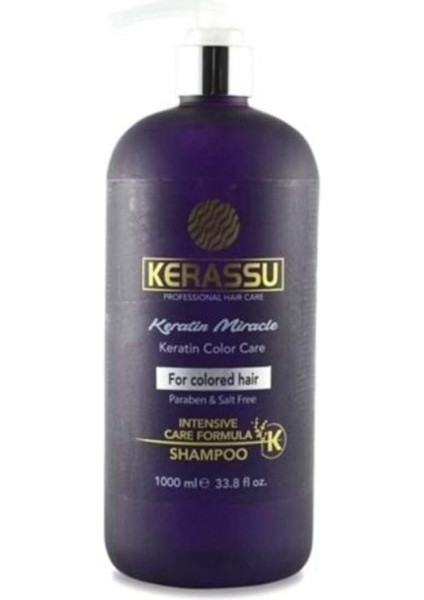 Keratin Miracle Tuzsuz ve Parabensiz Şampuan 1000 ml Boyalı Saçlar