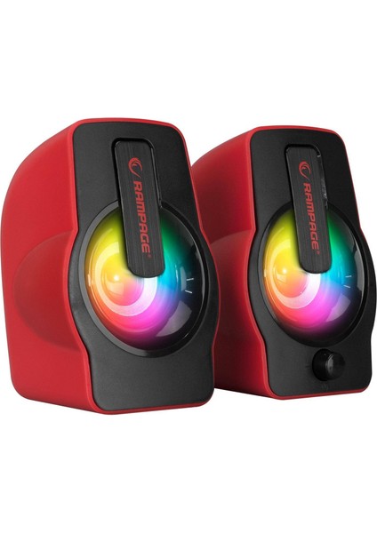 Rampage Rms-G7 Falsetto 2.0 6 Watt Rgb Ledli Kırmızı Multimedia Gaming USB Speaker