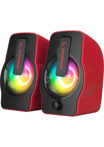 Rampage Rms-G7 Falsetto 2.0 6 Watt Rgb Ledli Kırmızı Multimedia Gaming USB Speaker