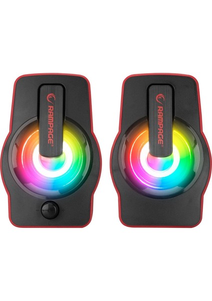 Rampage Rms-G7 Falsetto 2.0 6 Watt Rgb Ledli Kırmızı Multimedia Gaming USB Speaker