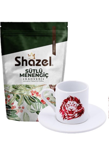 Sütlü Menengiç Kahvesi 200 Gr. + Kırmızı Aslan Türk Kahvesi Fincanı