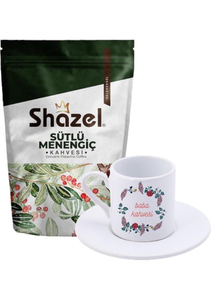 Sütlü Menengiç Kahvesi 200 Gr. + Baba Kahvesi Yazılı Türk Kahvesi Fincanı