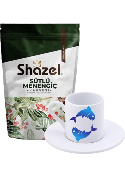 Sütlü Menengiç Kahvesi 200 Gr. + Balık Desenli Türk Kahvesi Fincanı
