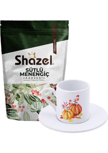 Sütlü Menengiç Kahvesi 200 Gr. + Balkabağı Çoklu Türk Kahvesi Fincanı