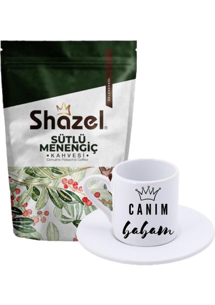 Sütlü Menengiç Kahvesi 200 Gr. + Kral Canım Babam Türk Kahvesi Fincanı