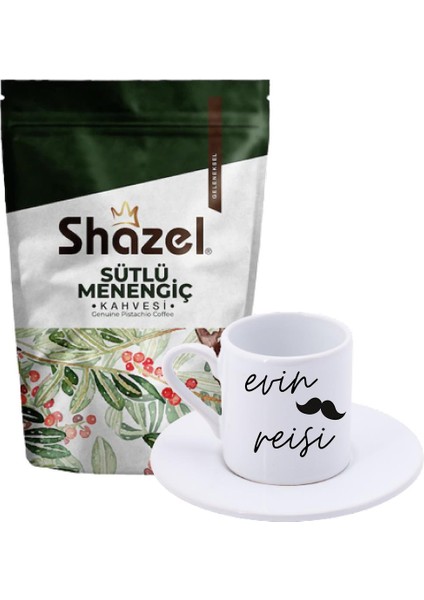 Sütlü Menengiç Kahvesi 200 Gr. + Bıyık Evin Reisi Türk Kahvesi Fincanı