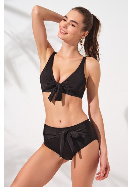 Lolita Bağlamalı Balenli Yüksek Bel Bikini Takım 231232 fiyatları