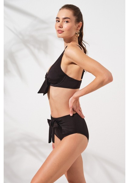 Lolita Bağlamalı Balenli Yüksek Bel Bikini Takım 231232 fırsatları