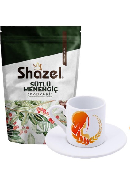 Sütlü Menengiç Kahvesi 200 Gr. + Saç Örgülü Türk Kahvesi Fincanı