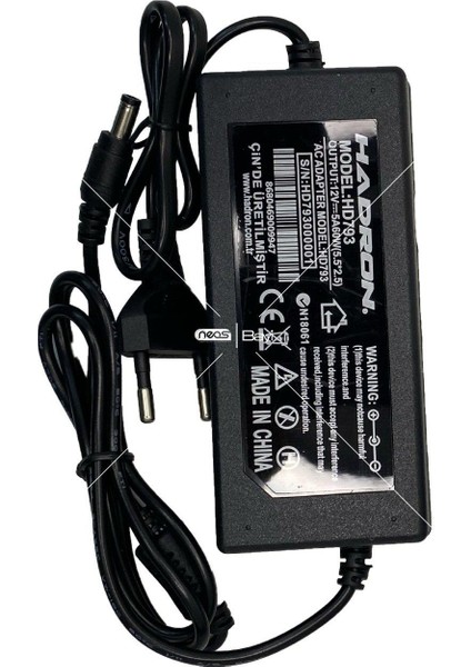 12 Volt 5 Amper Adaptör 12 Volt 5 Amper Masa Tipi Adaptör 12 Volt 5 Amper 5.5 mm 2.5 mm Adaptör