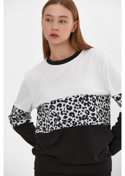 Leopar Desenli Sweatshirt (B23-26500) fiyatları