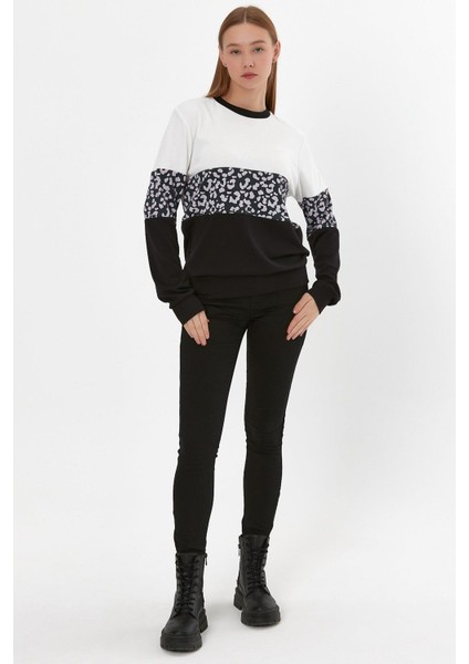 Leopar Desenli Sweatshirt (B23-26500) modelleri