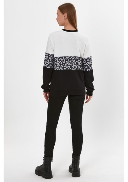Leopar Desenli Sweatshirt (B23-26500) fırsatları