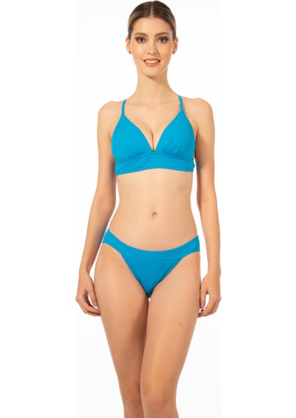 Kadın Bantlı Ip Askılı Kaplı Bikini Takımı - Mavi modelleri