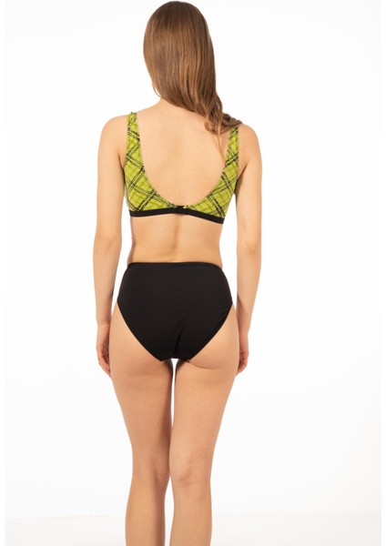 Kadın Büyük Beden Toparlayıcı Luplu Kare Desenli Bikini fiyatları