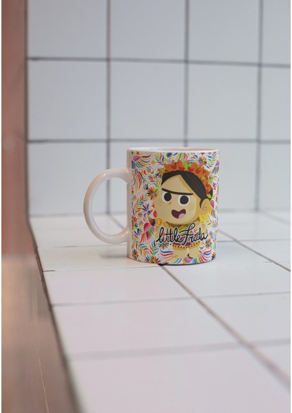 Frida Kahlo Temalı Özel Tasarım Çift Taraf Baskılı Kupa Bardak-Çay Kahve Bardağı Hediye