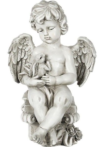 Melek Garden Heykel Figürinleri, Anıt Hediye Su Geçirmez Süsler El Sanatları Cherub Melek Hugs Tavşan (Yurt Dışından) fiyatları