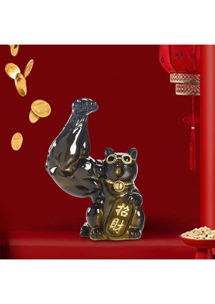 Lucky Fortune Cat Feng Shui Heykel Masa Dükkanı Süsleme Renk Değişimi Sağ (Yurt Dışından) modelleri
