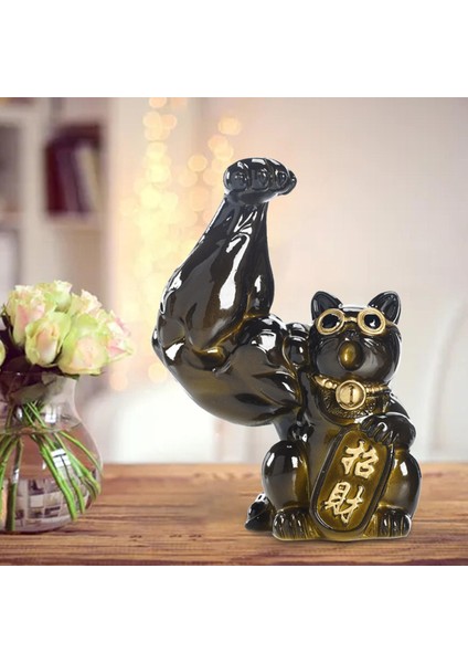 Lucky Fortune Cat Feng Shui Heykel Masa Dükkanı Süsleme Renk Değişimi Sağ (Yurt Dışından) indirimleri