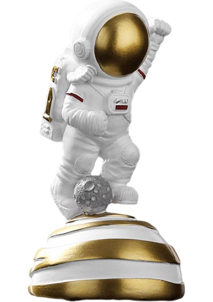 Astronot Heykeli Yaratıcı Spacean Dekorasyon Masası Oturma Odası Kick Ball Için Figürler (Yurt Dışından)