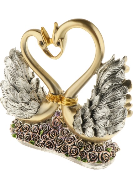 Romantik Reçine Kuğu Çift Figürine Hayvan Kuğu Heykeli Ev Süsleri Dekor Düğün Hediye Heykel Salon Odası Dekor (Yurt Dışından)